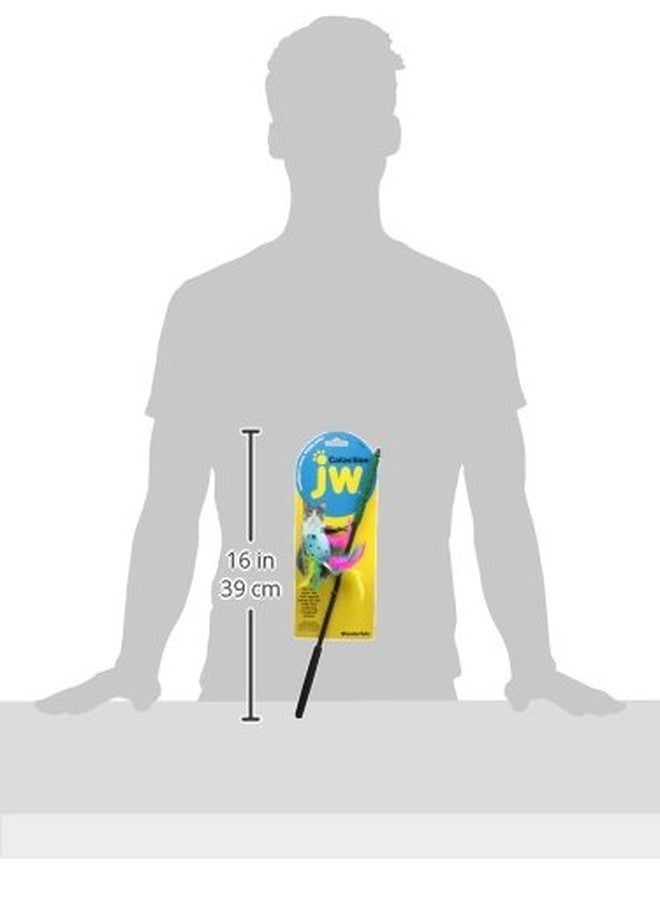 JW Wanderfuls Cat Wand, Interactive Cat Toy with Sparkly Fish, Feathers, Crinkly Cat Toy, Infused with Catnip, Mimics Real Air Prey, Promotes Mental Stimulation, Assorted Colours, for Cats, Kittens - Image 3